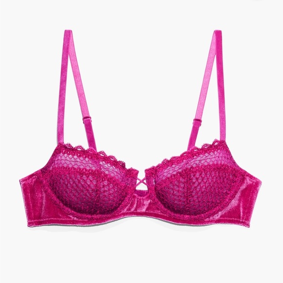 Savage X Fenty Purple Heat Velvet Vixen Unlined Balconette Bra & Cheeky Panty - Picture 12 of 17